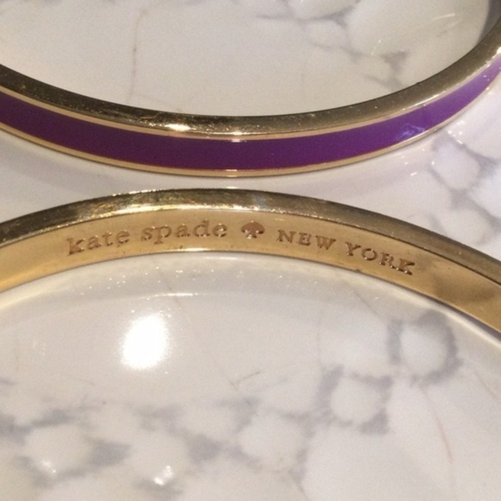 Kate Spade Lay In Lavendar Purple And Gold Bangle